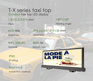 Haute luminosité IP65 Double côté <span class=keywords><strong>Taxi</strong></span> haut P1.8 affichage à LED WIFI 4G GPS contrôle mobile voiture écran d'affichage à LED - Product Image 4