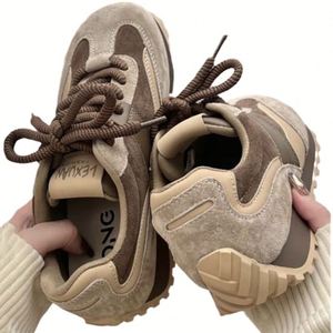 2026 Autumn New Retro German Trainers, Hot Color <b>Block</b> Thick Sole Sneakers, Women High-end Versatile Casual Daily Shoes - Product Image 5