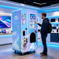 Distributeur automatique de crème glacée robotisé, distributeur de crème glacée molle entièrement automatique, écran tactile, paiement sans argent liquide pour centre commercial
