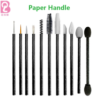 Beiqili 50 pièces Applicateurs de mascara jetables en bambou écologiques avec manches en nylon noir, Brosse à cils, Hisopos de maquillage