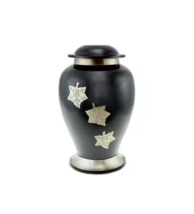 Urnas de cenizas para adultos fundidas en aluminio negro de alta calidad, urnas funerarias únicas de estilo moderno para venta al por mayor conmemorativa en la cremación de La India - Product Image 3