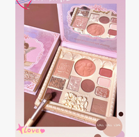 Palette de maquillage multifonctionnelle embossée motif ange, palette intégrée fard à paupières, blush et illuminateur, diffusion en direct
