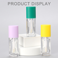 Tube de brillant à lèvres PETG 7 ml personnalisé avec logo, bouchon à vis, multicolore (jaune, vert, rose, violet, transparent), flacon vide