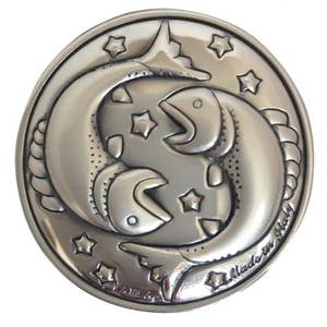 Colgante y Amuleto Fino BLAZON ZODIAC PIESCES de 30 mm de Diámetro - Product Image 1
