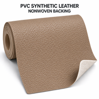 Cuir synthétique PVC marron café, support non tissé, imperméable, gaufré, simili cuir pour l'ameublement intérieur de voiture et la sellerie