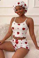 Pijama de Verano Yanzhui para Mujer, Transpirable, de Punto, con Estampado de Corazones, Dulce y Sexy