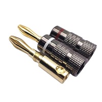 Connecteur de câble de haut-parleur RASANTEK Hi-Fi, fiche banane plaquée or, contact en laiton BFA 4 mm, audio et vidéo, OEM/ODM disponible en gros