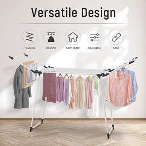 Xách Tay Nhiệm Vụ Nặng Nề Nhôm Có Thể Gập Lại Khô Giá Với Ngoài Trời & Túi Sử Dụng Tầng Thường Vụ Quần Áo Móc Áo Đứng - Product Image 4