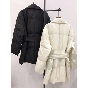 Chaqueta de plumón de <span class=keywords><strong>ganso</strong></span> blanco para <span class=keywords><strong>mujer</strong></span>, chaqueta holgada estilo Kimono, con cuello de traje, para invierno, <span class=keywords><strong>2022</strong></span> - Product Image 4