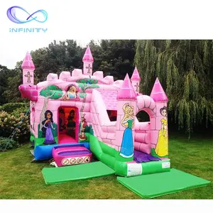 Fairy Tale Princess Castle Combo Slide Kids Party Fun Inflável Alegria Princess Bounce House Princess Bouncy Castle