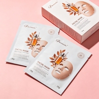 Sac d'emballage pour masque facial personnalisé, anti-fuite, imprimé numériquement en gravure, avec fermeture à trois côtés et boîte en papier