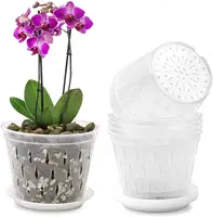 Blumentöpfe & Pflanz gefäße 8 Töpfe & Untertassen 7-Zoll-Orchideen töpfe mit Löchern Klare Orchideen töpfe zum Umtopfen