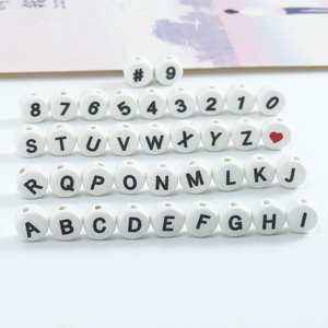 Xiyins ชุดลูกปัดตัวอักษรเซรามิก6X10มม. สำหรับเด็กสร้อยข้อมือ DIY วัสดุกล่องลูกปัด - Product Image 2