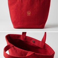 Sac fourre-tout en toile personnalisé avec logo, pochette de rangement pliable sans fermeture pour cadeaux, rouge, 22x17x21,5 cm, usage quotidien, voyage en plein air