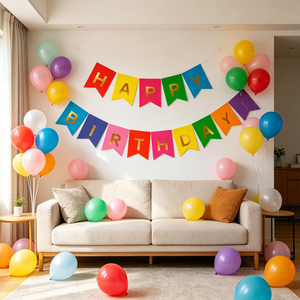 Guirnalda de Letras Multicolor de Feliz Cumpleaños, Dorado, 14 Piezas, 4 Metros, Decoraciones para Fiestas - Product Image 3