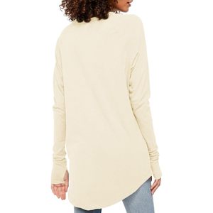 Túnica informal de manga larga para mujer, cuello redondo, corte holgado con orificios para los pulgares, tejido de punto suave, mangas de longitud completa - Product Image 2