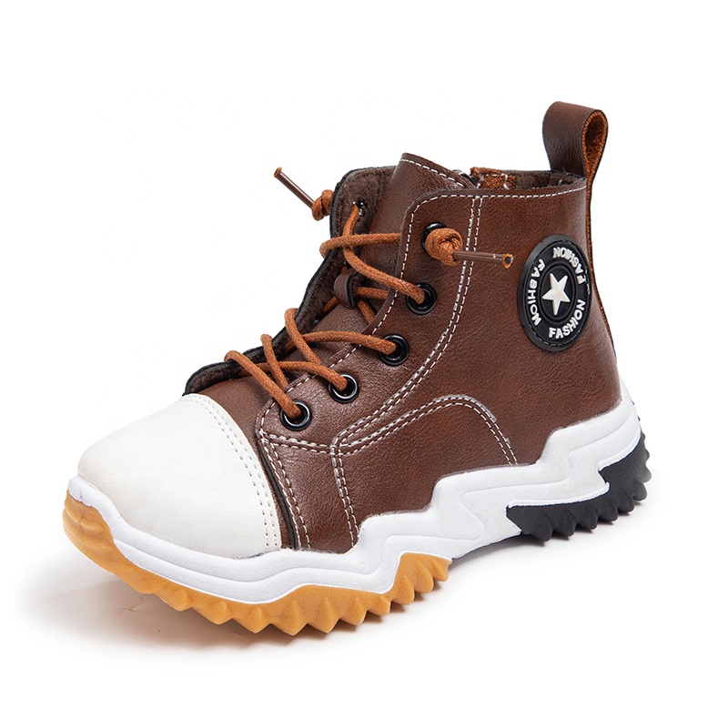 Детские ботинки с хлопковой подкладкой и плюшевой подкладкой, зима 2021, новая утолщенная теплая обувь для мальчиков, зимняя водонепроницаемая обувь