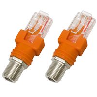Adaptadores de acoplamiento coaxial de barril F hembra a RJ45 macho, convertidor RF a RJ45, conector coaxial recto para probador de línea