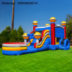 Château gonflable commercial avec toboggan et piscine - Product Image 1