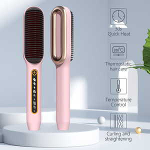Brosse lissante chauffante professionnelle en céramique ionique pour cheveux, idéale pour la maison - Product Image 2