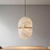 Luminaire suspendu LED moderne en albâtre de petite taille avec effet marbre, garantie de 3 ans