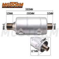 Modifikasi Pipa Knalpot Mobil Universal Three Way Converter Catalyst Diameter 2.13" Cuotut  5"x4.5" Body 15" Panjang Euro 3 Catalytic