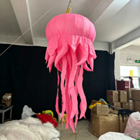 Ballon décoratif gonflable en forme de méduse avec motifs, modèle d'animal marin coloré, méduse artistique gonflable suspendue avec lumières