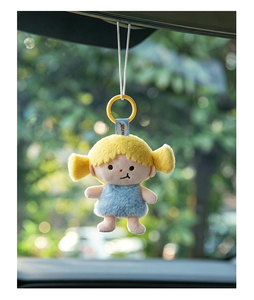 Porte-clés en peluche double queue de cheval pour fille, mini poupée mignonne, breloque de sac pour décoration de sac à dos, cadeaux pour enfants et accessoires quotidiens, faible MOQ, OEM, ODM - Product Image 3