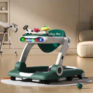 Sevimli karikatür uçak müzik disk ile bebek yürüteci anti-o-bacak anti-rollover denge aracı oturabilir ve itin - Product Image 6