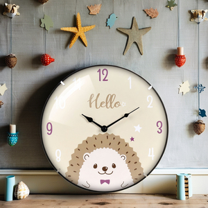 Phim hoạt hình đơn giản Đồng hồ treo tường thạch anh 8 inch phòng trẻ em mới nhất im lặng không có thiết kế tích tắc trang trí nhà kim nhựa thủy tinh - Product Image 6
