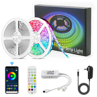 Tira LED RGBIC Direccionable Magic COB 12V 24V con Efecto de Persecución, Sincronización Musical, Control por Aplicación, Flexible, Sin Puntos Visibles, Color de Ensueño, para Hogar Inteligente, Regulable, con Control Remoto