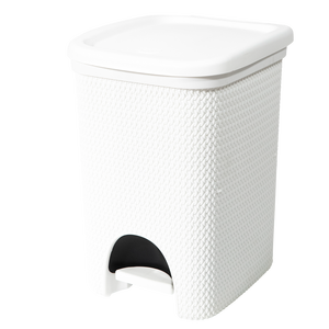 Poubelle à pédale Intreccio Line 320x265x385mm Blanc PP Design - Product Image 1