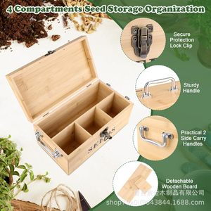 Boîte de rangement pour graines en bois Coolrunner avec compartiments pour les passionnés d'organisation et de plantation de graines de jardin - Product Image 3
