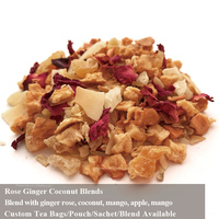Mélange gingembre, rose et noix de coco |   Boisson royale chaude et froide au thé, saveur fruits, thé chaud d'hiver, en vrac, cadeau touristique, pack économique