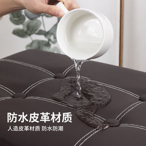Tabouret de rangement pliable avec couvercle, pouf multifonctionnel pour chambre et salon, siège et boîte de rangement - Product Image 3