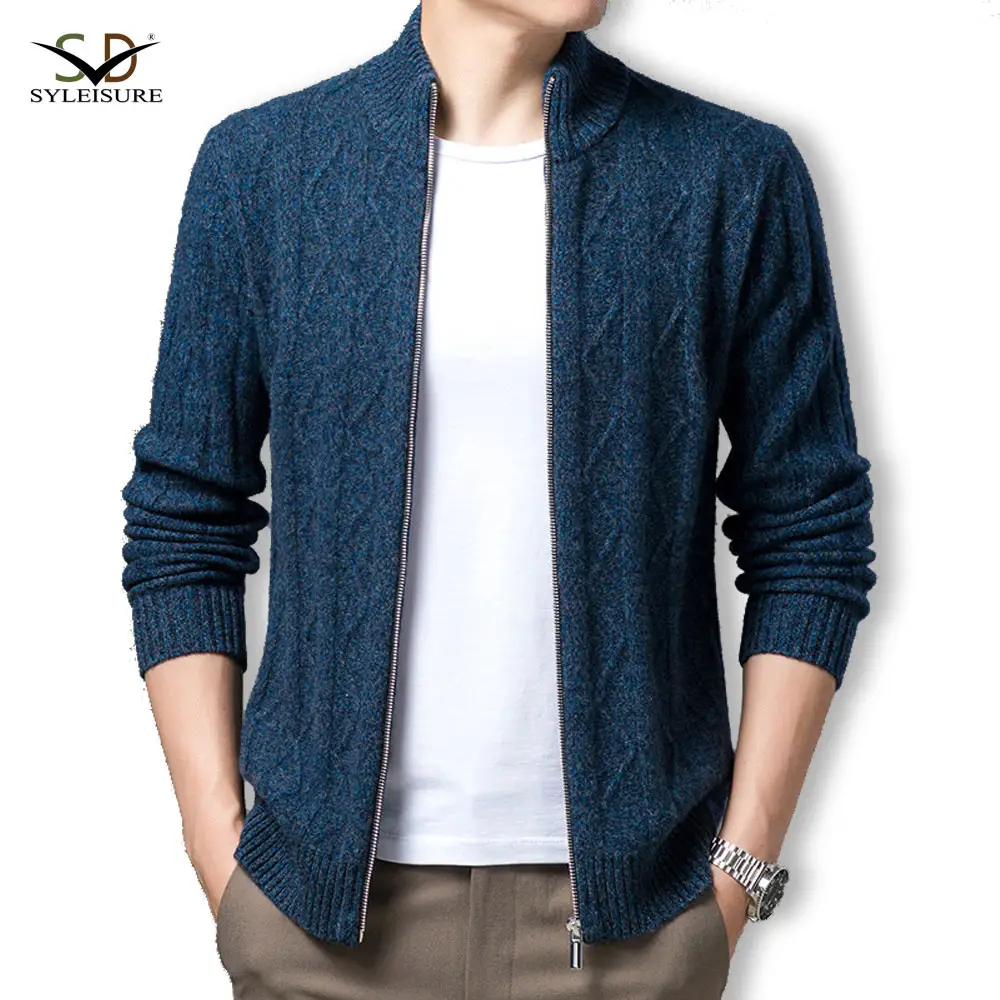 New Design Mens Zip Sweater High Collar Mens Sweater For Winter