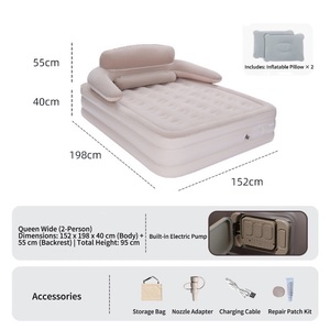 Colchón Inflable Resistente Multicolor con Respaldo, Nuevo Mueble para el Hogar, Ideal para Estar Cómodo en el Parque - Product Image 6