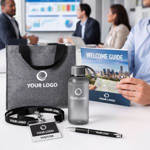 Set de Artículos Promocionales Personalizados, Kit de Bienvenida para Visitantes de Ferias Comerciales con Bolsa de RPET, Mapa, Folleto, Cordón, Bolígrafo y Botella - Product Image 4