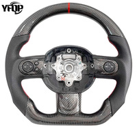 Volant sport personnalisé pour Mini avec lumières LED, fibre de carbone, cuir noir, taille de poignée 38 mm - Marque YFQP