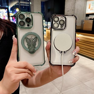 <span class=keywords><strong>เคส</strong></span>โทรศัพท์<span class=keywords><strong>ใส</strong></span>เคลือบเงา Lichicase สำหรับ Redmi 15A 15C <span class=keywords><strong>A7</strong></span> Pro 17Max ลายผีเสื้อกลิตเตอร์ พร้อมขาตั้ง - Product Image 6