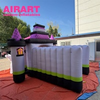 Tunnel de fantôme gonflable géant d'Halloween, accessoires de tunnel d'entrée de citrouille violette gonflable d'événements