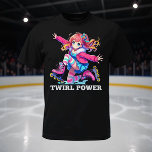 Camiseta sin mangas con estampado de figura de chica anime para deportes de invierno, ropa promocional Twirl Power - Product Image 3