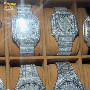 นาฬิกาฮิปฮอป <span class=keywords><strong>VVS</strong></span> มอยส์ซาไนต์ขายส่ง ผ่านการทดสอบ <span class=keywords><strong>100</strong></span>% นาฬิกา<span class=keywords><strong>เพชร</strong></span>แบบ Iced Out นาฬิกาอัตโนมัติสแตนเลสสำหรับผู้ชาย - Product Image 1