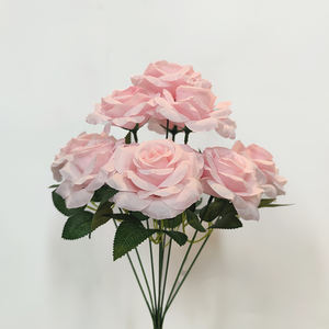 Ramo de 9 Rosas Artificiales de Seda Blanca, Flores Artificiales al por Mayor para Ceremonias de Boda y Ramos de Novia - Product Image 4