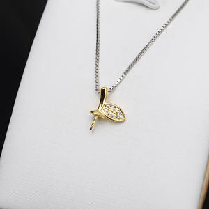 Collier pendentif en argent S925 en forme de germes de soja pour femmes, nouveau accessoire de bricolage, bijoux en perles 8-14, porte-boucles d'oreilles vide 696, boucles d'oreilles à clous tendance - Product Image 3