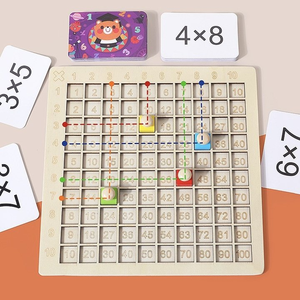 Bằng gỗ Montessori trẻ em nhân học tập Hội Đồng Quản trị trò chơi đồ chơi được trang bị với con xúc xắc và Flashcards cho giáo dục sớm - Product Image 5