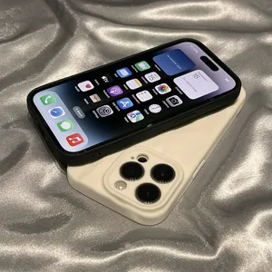 Custodia per telefono in Silicone morbido stropicciato Chic di lusso per <span class=keywords><strong>iphone</strong></span> 15 14 13 12 <span class=keywords><strong>11</strong></span> <span class=keywords><strong>Pro</strong></span> <span class=keywords><strong>MAX</strong></span> antiurto paraurti nero bianco <span class=keywords><strong>Cover</strong></span> posteriore - Product Image 5