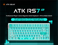 Clavier de jeu ATK RS7 Air à interrupteurs magnétiques 75% filaire, structure GASKET rigide, touches PC dépolies, éclairage RGB dynamique