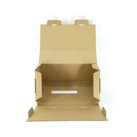 Boîte d'expédition en carton ondulé personnalisée avec poignée, boîte postale pliable, emballage pour e-commerce, vente en gros
