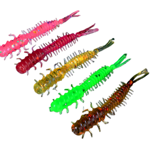 SNEDA Paquete de 20 señuelos blandos de PVC tipo gusano para pesca de lubina, gusano de precisión para lucioperca y pescado pequeño - Product Image 1